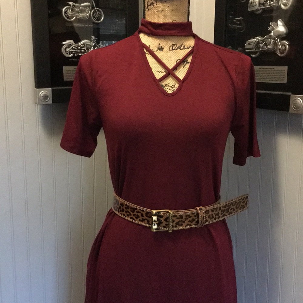 🎉Host Pick🎉Mock Neck Cross Front Dress - Picture 7 of 8